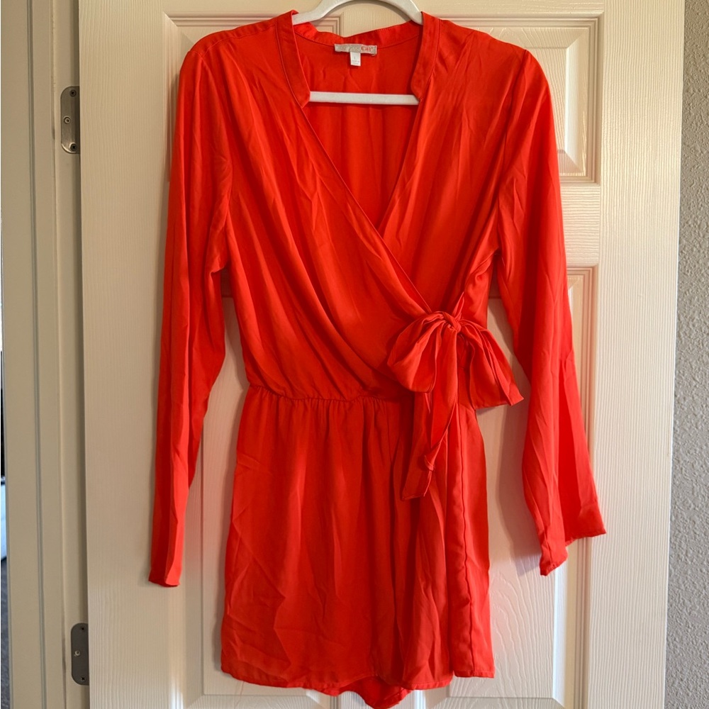 Gianni Bini Orange Long Sleeve Romper